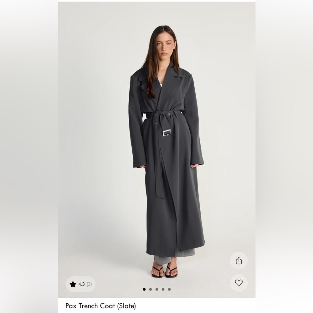 CHARCOAL Pax Trench Coat in slate